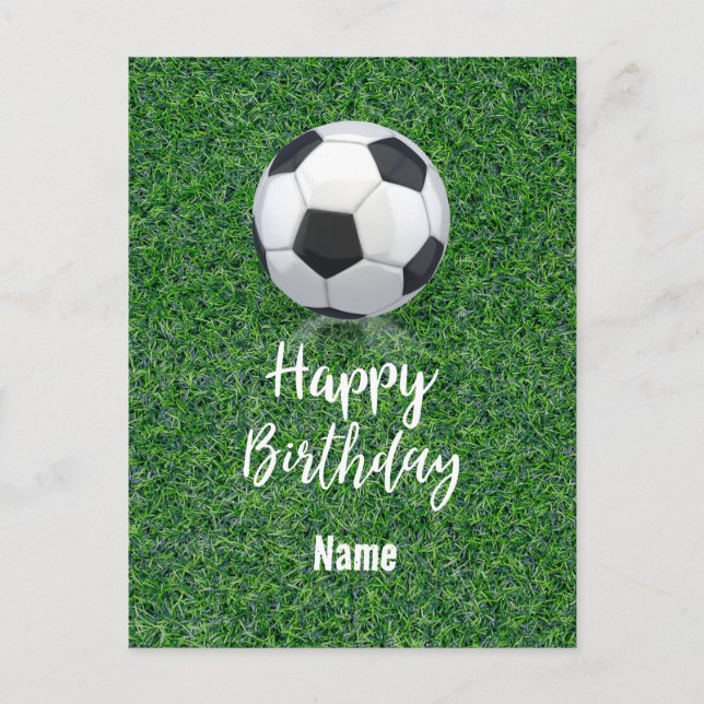Carte Postale Football Anniversaire avec Ball pour Joueur avec n (Devant)