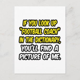 Carte Postale Football Coach in Dictionary... My Picture