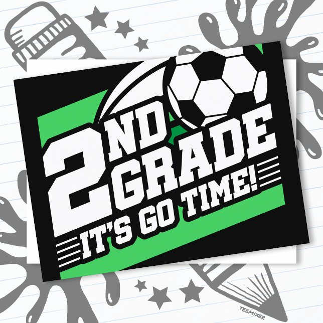 Carte Postale Football de 2e année Premier jour Retour à l'école (Créateur téléchargé)