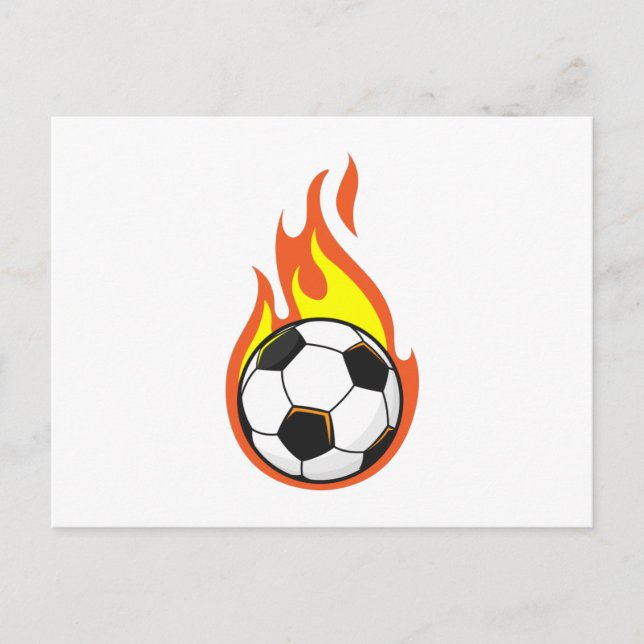 Carte Postale Football en feu (Devant)