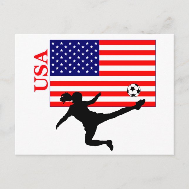 Carte Postale Football Féminin USA (Devant)