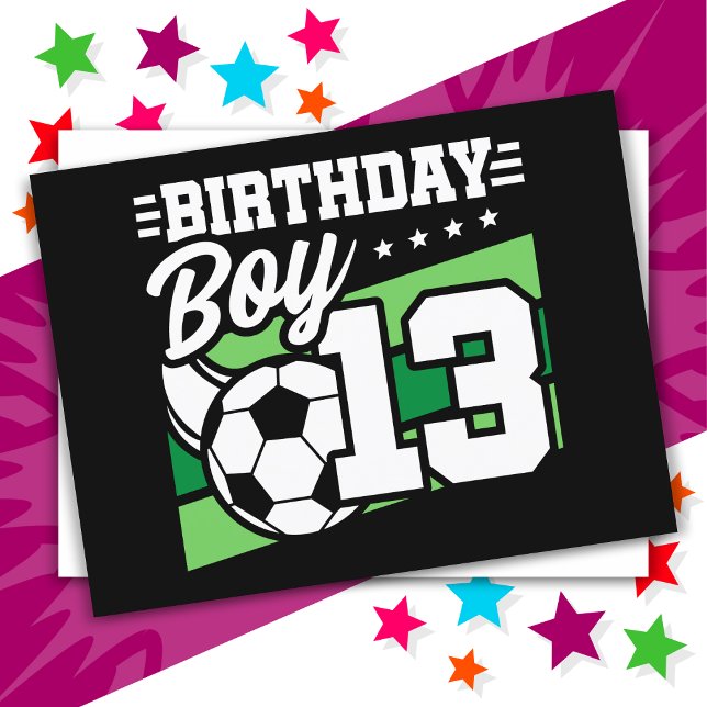Carte Postale Football pour enfants de 13 ans Garçon pour son 13 (Créateur téléchargé)
