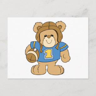 Carte Postale Football Teddy Bear Design