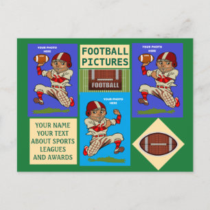 Carte Postale Football Vos photos et les sports textuels
