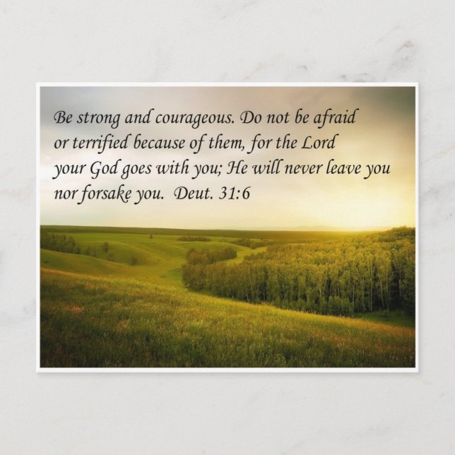 Carte Postale Force et Courage Bible Verse Postcard (Devant)