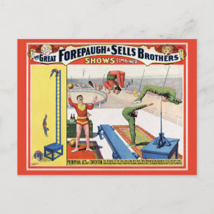 Carte Postale Forepaugh & Sells Brothers Poster Vintage Circus