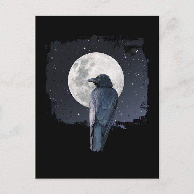 Carte Postale Forest Raven Cold Moon (Devant)