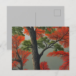 Carte Postale Forêt Abstraite du nord de l'automne