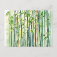 Forêt de bambou paisible à l'aquarelle