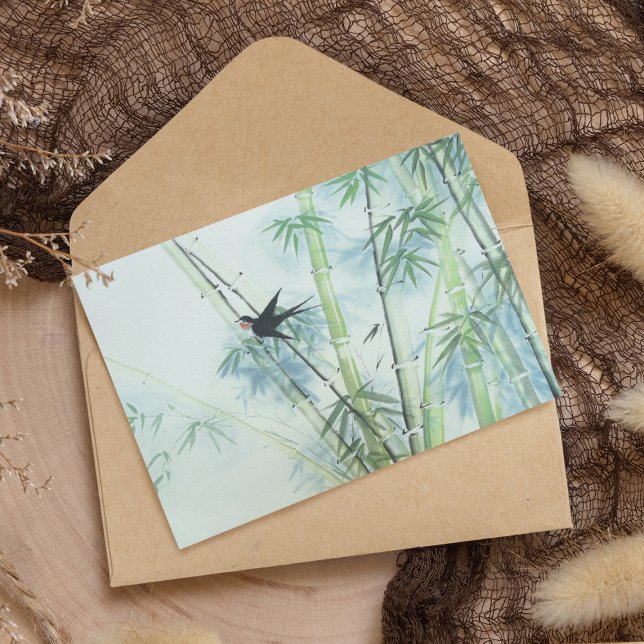 Carte Postale Forêt de bambou - vert (Créateur téléchargé)