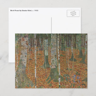 Carte Postale Forêt de bouleaux par Gustav Klimt, Art Nouveau vi
