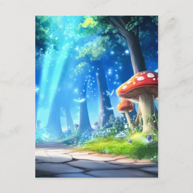 Carte Postale Forêt de champignons (Devant)