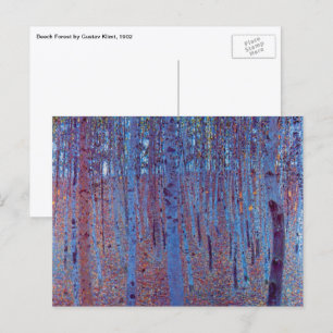 Carte Postale Forêt de hêtres par Gustav Klimt, Art Nouveau Vint