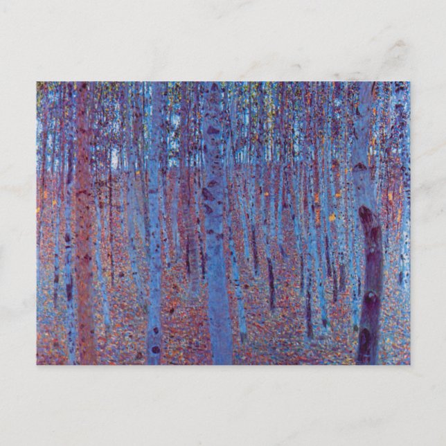 Carte Postale Forêt de hêtres par Gustav Klimt, Art Nouveau Vint (Devant)