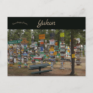 Carte Postale Forêt de panneaux indicateurs Watson Lake Yukon Ca