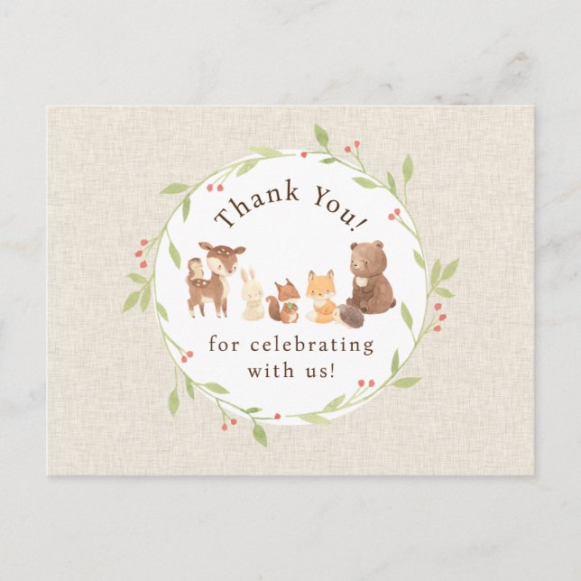 Carte Postale Forêt Enchantée Merci (Devant)