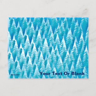 Carte Postale Forêt fractale bleue