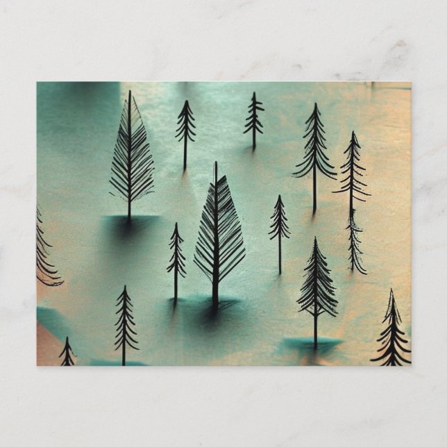 Carte Postale Forêt hivernale (Devant)