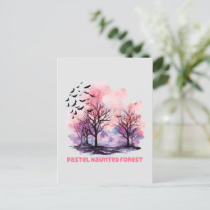 Carte Postale Forêt hôtelière Pastel