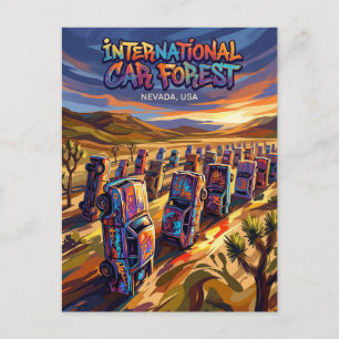 Carte Postale Forêt Internationale de Voitures de la Dernière Ég