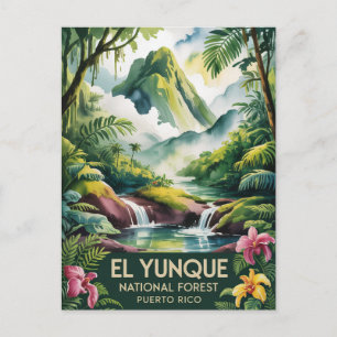 Carte Postale Forêt nationale d'El Yunque à Porto Rico Peinture