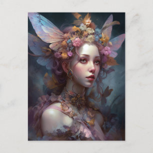 Carte Postale Forêt Nymph Fairy Girl Imaginaire Art