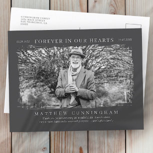 Carte Postale Forever in our Hearts Mémorial Photo simple modern