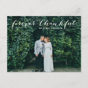 Carte Postale Forever Thankor   Merci de Mariage de script blanc