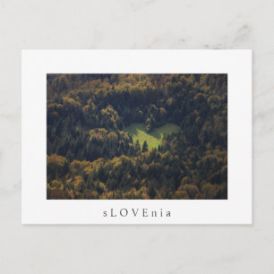Carte Postale Forme de cœur dans une forêt en Slovénie