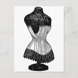 Carte Postale Forme de robe vintage Corset