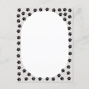 Carte Postale Forme ovale des Empreintes de pattes de chien