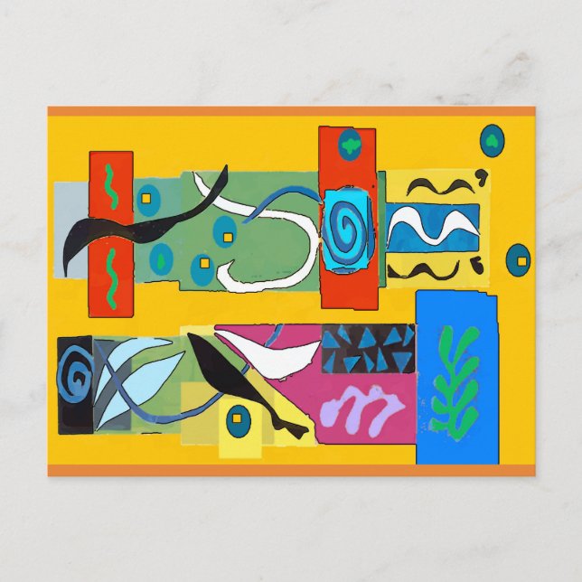 Carte Postale Formes Abstraites modifiées, Style Matisse (Devant)