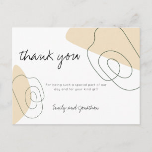 Carte Postale Formes Abstraites tendance Merci de Mariage de scr
