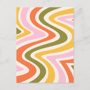 Carte Postale Formes courbes de couleur rétro