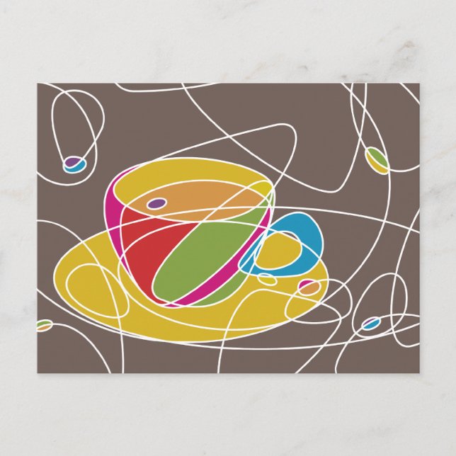 Carte Postale formes de CAFÉ rétro (Devant)