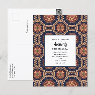 Carte Postale Formes de fleurs et d'étoiles Design décoratif Ann