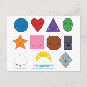 Carte Postale Formes préscolaires de Kawaii
