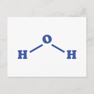 Carte Postale Formule chimique moléculaire de l'eau