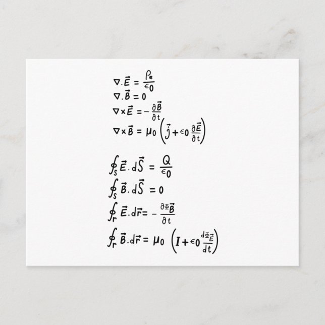 Carte Postale Formule physique (Devant)