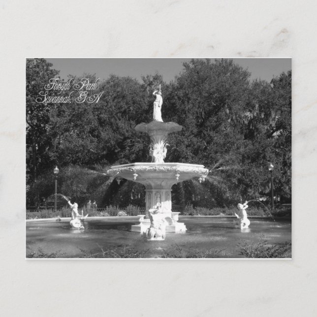 Carte Postale Forsyth Park Fontaine Savannah, Géorgie (Devant)