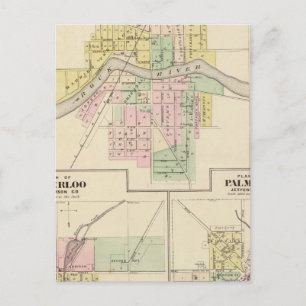 Carte Postale Fort Atkinson, Waterloo et Palmyra, Jefferson Co