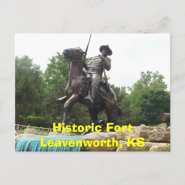 Carte Postale Fort Leavenworth, KS- Soldat Buffalo Mon (Devant)