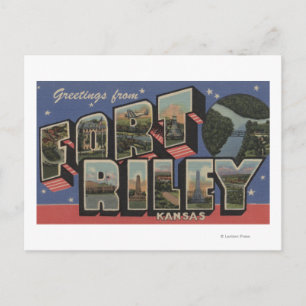 Carte Postale Fort Riley, Kansas - Scènes de grandes lettres