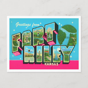 Carte postale Fort Riley, Kansas Vintage Big Lette