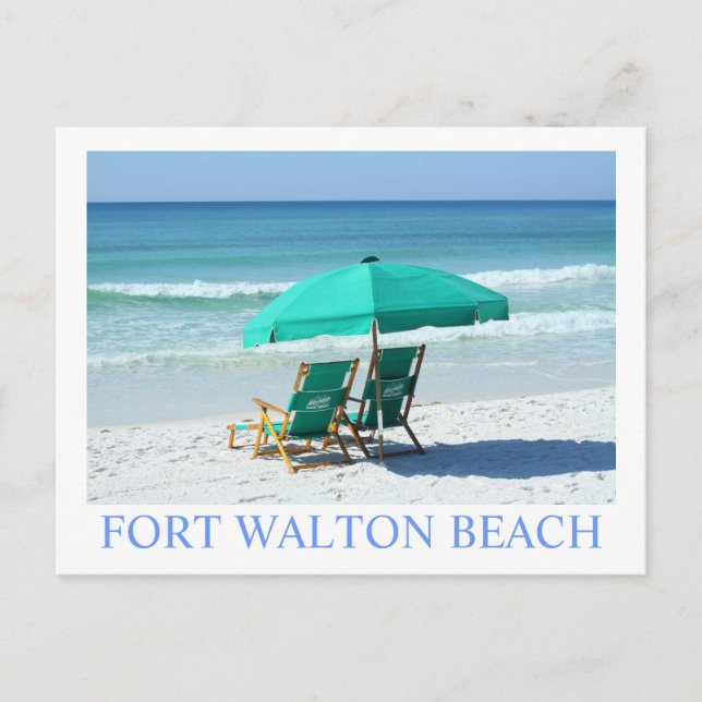 Carte Postale FORT WALTON BEACH, FL - Transats verts (Devant)