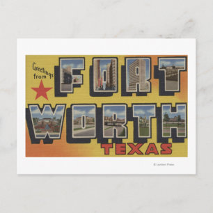 Carte Postale Fort Worth, Texas - Scènes à grandes lettres