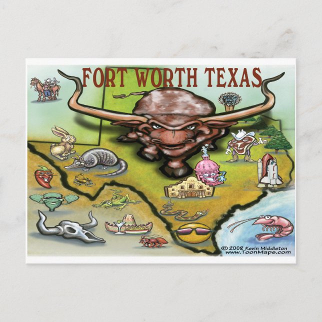 Carte Postale Fort Worth TX (Devant)