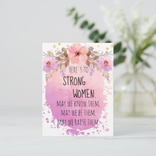 Carte Postale Forte Femme rose Lilac Motivation de Parties scint