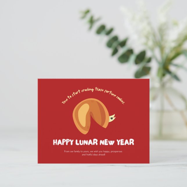 Carte Postale Fortune Cookie Chinese Lunar New Year Design (Debout devant)