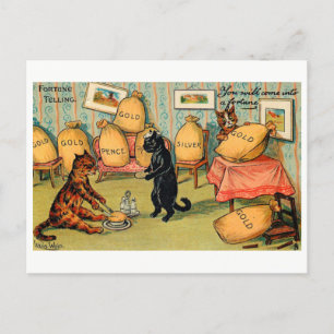 Carte Postale Fortune Telling Cats You Will Come into the Fortun